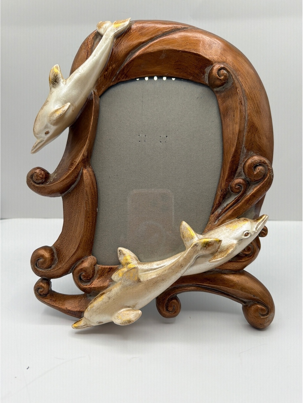 Vintage Decorative Photo Frame with Dolphin Accents, 5X7 picture